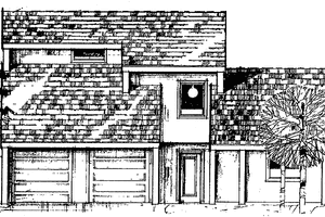 Exterior - Front Elevation Dream House Plan - Contemporary Exterior - Front Elevation Plan #60-735