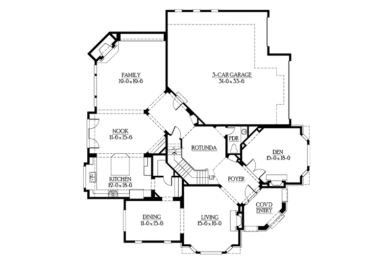 Dream House Plan - Floor Plan - Main Floor for Craftsman House Plan #132-351 - 4 bed, 3.5 bath
