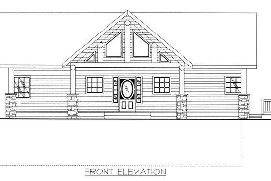 Exterior - Front Elevation 3 for Craftsman House Plan #117-1109 - 3 bed, 2.5 bath