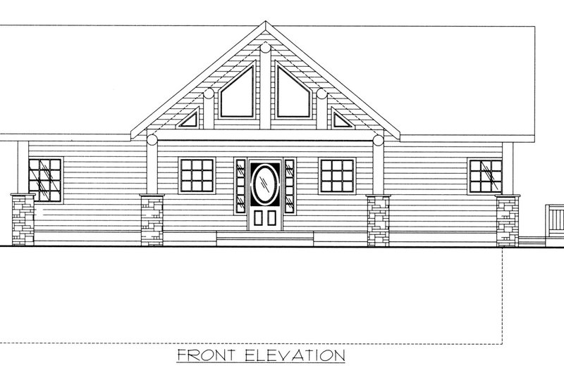 House Blueprint - Exterior - Front Elevation 3 for Craftsman House Plan #117-1109 - 3 bed, 2.5 bath