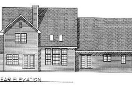 Exterior - Rear Elevation for European House Plan #70-483 - 4 bed, 2.5 bath