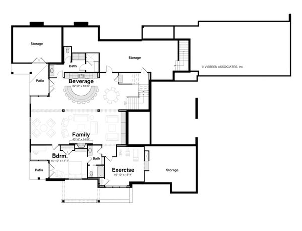 Dream House Plan - Floor Plan - Lower Floor for Farmhouse House Plan #928-454 - 4 bed, 4.5 bath