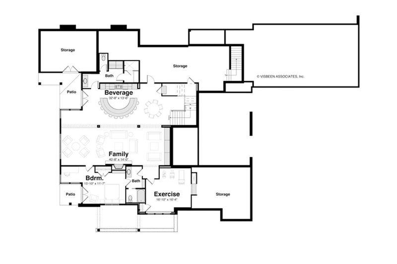 Dream House Plan - Floor Plan - Lower Floor for Farmhouse House Plan #928-454 - 4 bed, 4.5 bath