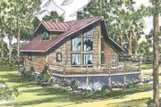 Contemporary Style House Plan - 3 Beds 2 Baths 1401 Sq/Ft Plan #124-439 