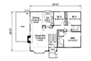 Traditional Style House Plan - 4 Beds 3 Baths 2080 Sq/Ft Plan #57-334 