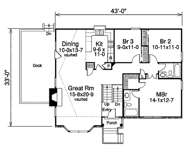 Architectural House Design - Traditional Floor Plan - Main Floor Plan #57-334