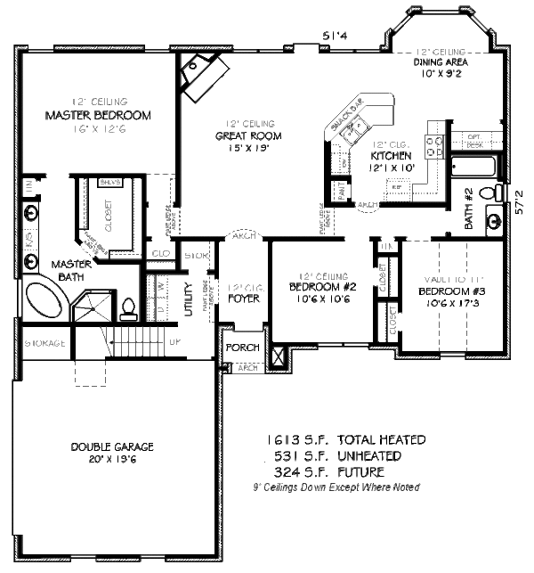 Traditional Floor Plan - Main Floor Plan #424-19