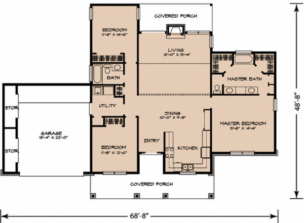 Ranch Floor Plan - Main Floor Plan #140-122