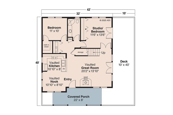 House Blueprint - Cottage Floor Plan - Main Floor Plan #124-1453