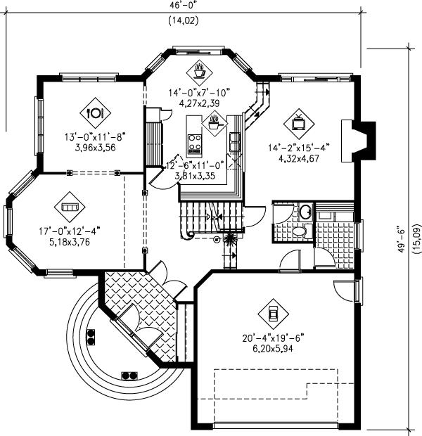 European Floor Plan - Main Floor Plan #25-281