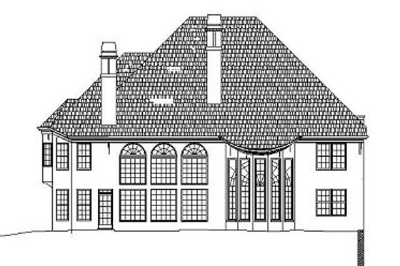 Exterior - Rear Elevation for Colonial House Plan #119-316 - 6 bed, 3 bath