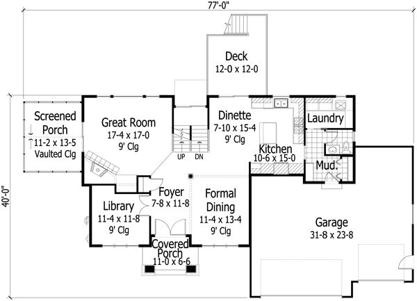 Traditional Style House Plan - 4 Beds 2.5 Baths 2591 Sq/Ft Plan #51-502 ...