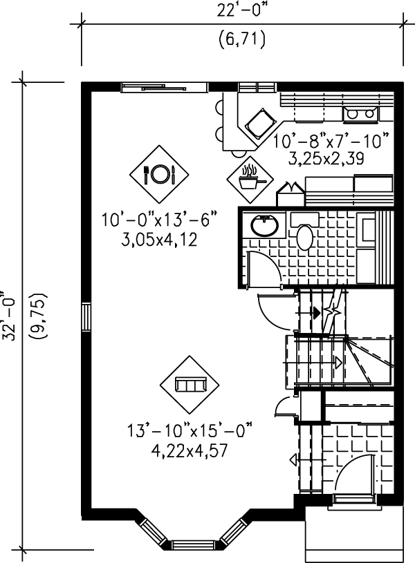House Plan Design - European Floor Plan - Main Floor Plan #25-2033