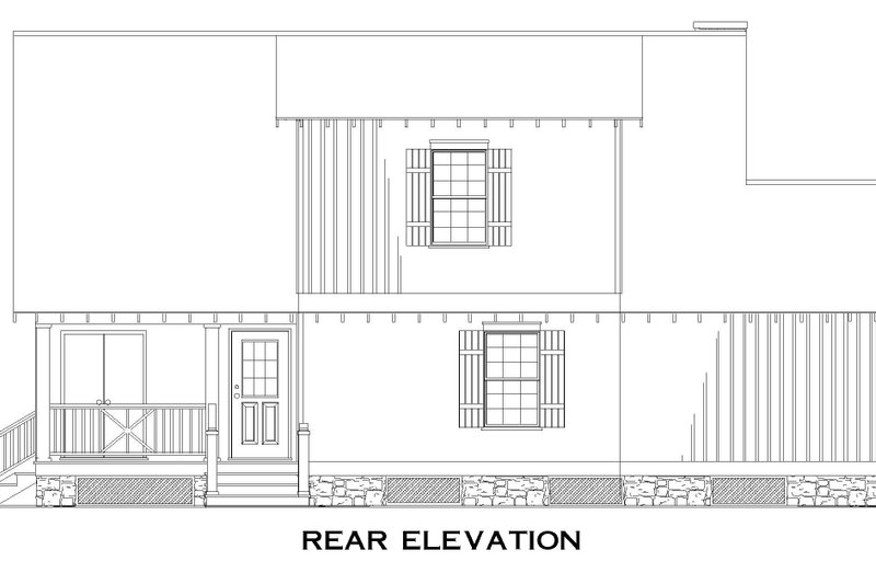 Home Plan - Exterior - Rear Elevation for Mediterranean House Plan #17-3299 - 4 bed, 2 bath