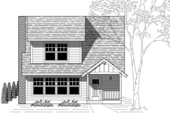 Exterior - Front Elevation for Traditional House Plan #423-10 - 4 bed, 2 bath