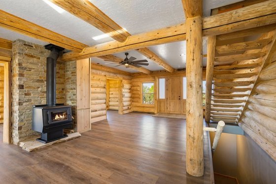 Exterior - Front Elevation 6 for Log House Plan #1060-306 - 4 bed, 4 bath