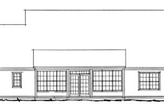Exterior - Rear Elevation for Traditional House Plan #20-382 - 3 bed, 2 bath