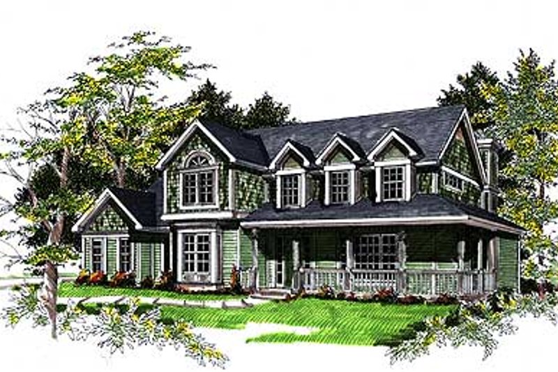 Home Plan - Country Exterior - Front Elevation Plan #70-398