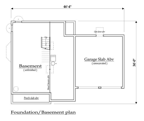 Farmhouse Floor Plan - Lower Floor Plan #459-5
