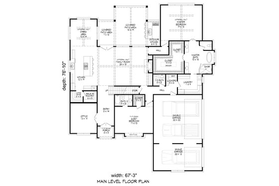 Floor Plan - Main Floor for Country House Plan #932-122 - 5 bed, 4.5 bath