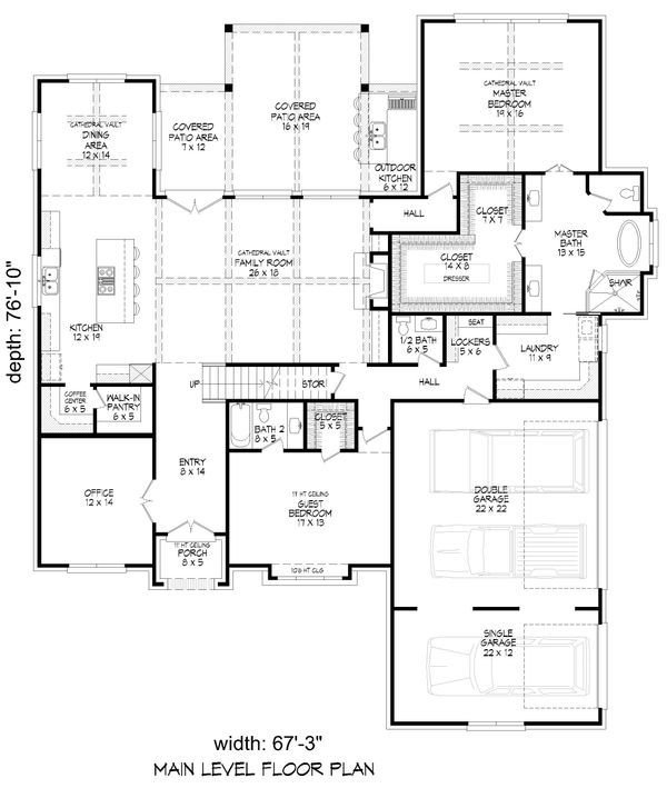 Architectural House Design - Country Floor Plan - Main Floor Plan #932-122