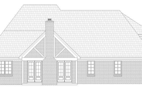 Exterior - Rear Elevation for Southern House Plan #932-340 - 5 bed, 3.5 bath