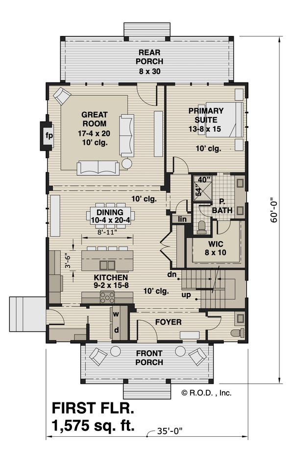 Home Plan - Farmhouse Floor Plan - Main Floor Plan #51-1264