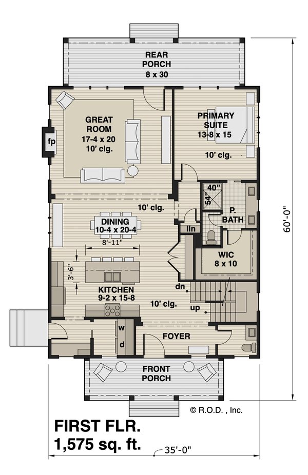 Dream House Plan - Farmhouse Floor Plan - Main Floor Plan #51-1264
