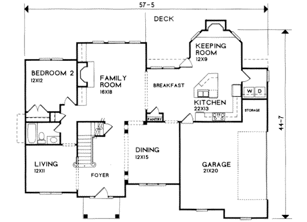 Traditional Floor Plan - Main Floor Plan #129-134
