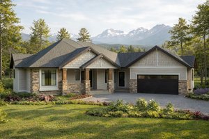 Exterior - Front Elevation for Craftsman House Plan #1100-94 - 2 bed, 2 bath