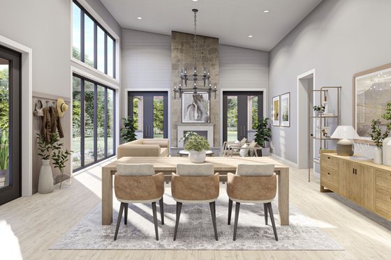 Interior - Dining Room for Barndominium House Plan #455-251 - 4 bed, 2 bath