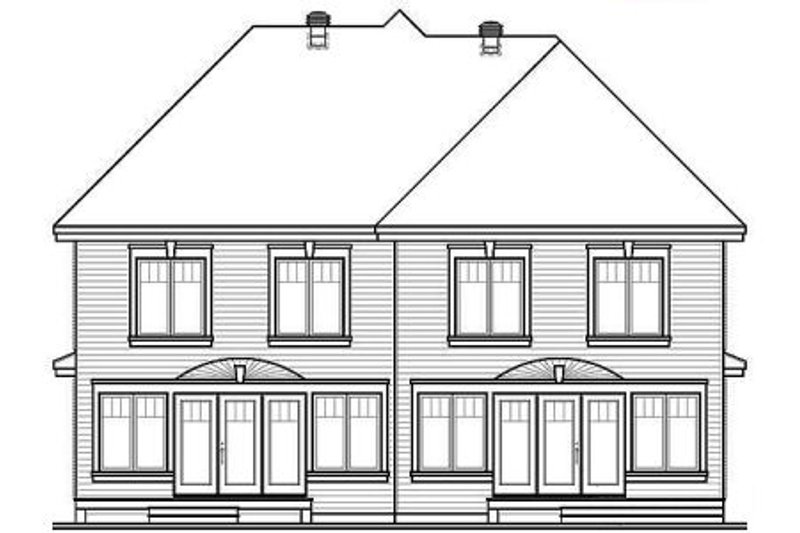 Dream House Plan - Exterior - Rear Elevation for European House Plan #23-557 - 3 bed, 1.5 bath