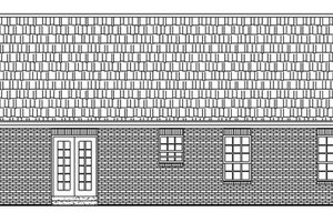 Exterior - Rear Elevation for Ranch House Plan #21-113 - 3 bed, 2.5 bath
