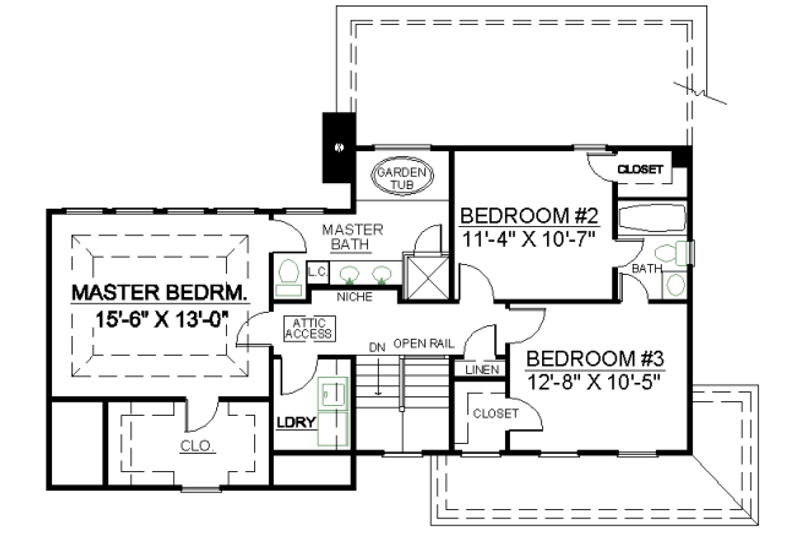 Home Plan - Floor Plan - Upper Floor for European House Plan #119-273 - 3 bed, 2 bath