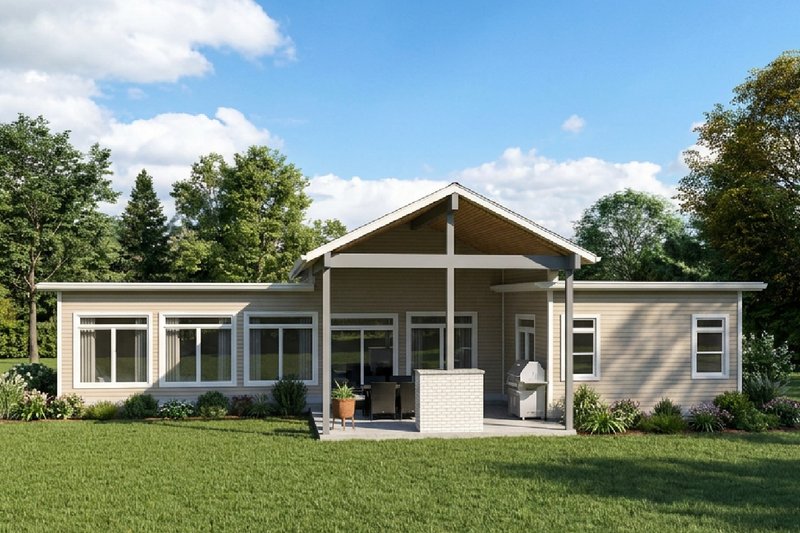 House Blueprint - Exterior - Rear Elevation for Contemporary House Plan #126-307 - 4 bed, 2 bath