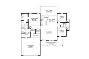 Floor Plan - Main Floor for Farmhouse House Plan #1074-57 - 3 bed, 2 bath
