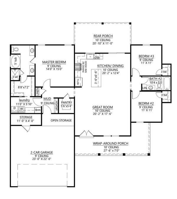 House Plan Design - Farmhouse Floor Plan - Main Floor Plan #1074-57