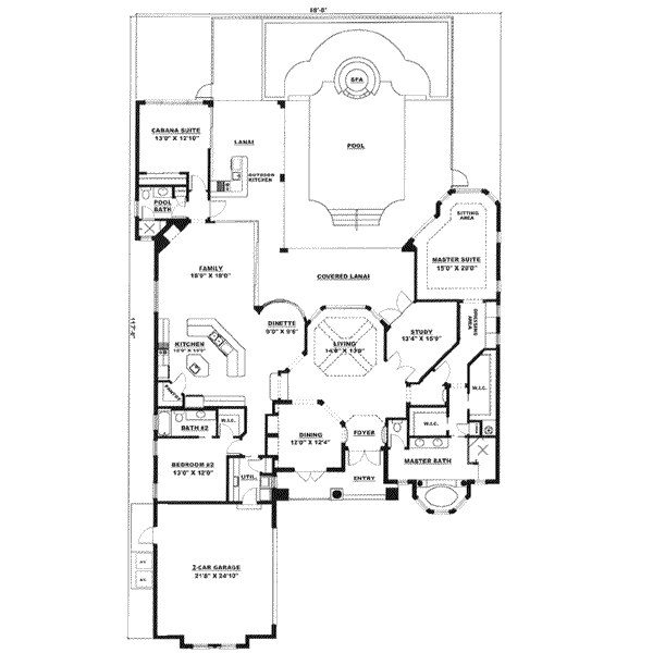 Mediterranean Floor Plan - Main Floor Plan #27-101