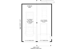 Floor Plan - Main Floor for Farmhouse House Plan #932-1055 - 1 bed, 1 bath