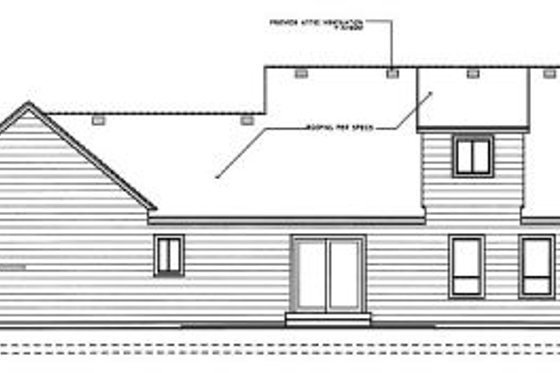 Exterior - Rear Elevation for Country House Plan #101-201 - 3 bed, 2.5 bath