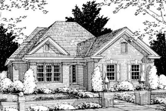 Exterior - Front Elevation 3 for Traditional House Plan #20-334 - 3 bed, 2 bath