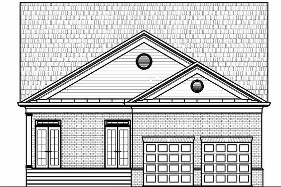 Exterior - Rear Elevation for Classical House Plan #119-399 - 4 bed, 3 bath
