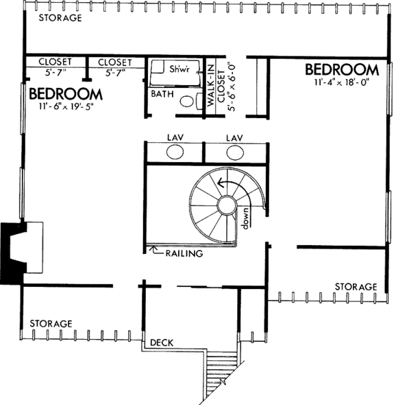 House Plan Design - Contemporary Floor Plan - Upper Floor Plan #320-813