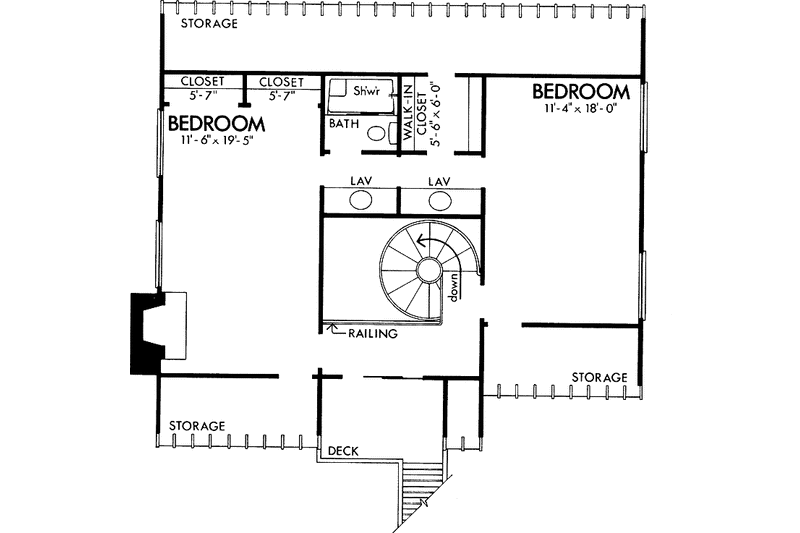 Home Plan - Floor Plan - Upper Floor for Contemporary House Plan #320-813 - 3 bed, 2 bath