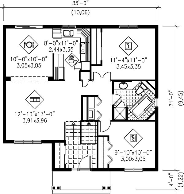 Traditional Floor Plan - Main Floor Plan #25-113