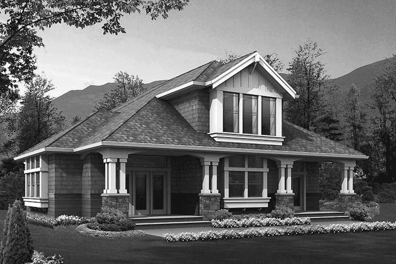 House Blueprint - Craftsman Exterior - Front Elevation Plan #132-284