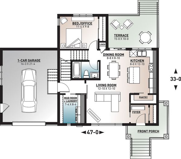 House Plan Design - Modern Floor Plan - Main Floor Plan #23-2719