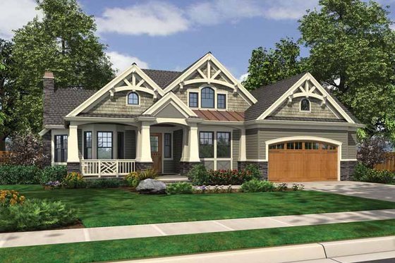 Exterior - Front Elevation 3 for Traditional House Plan #132-542 - 3 bed, 2 bath