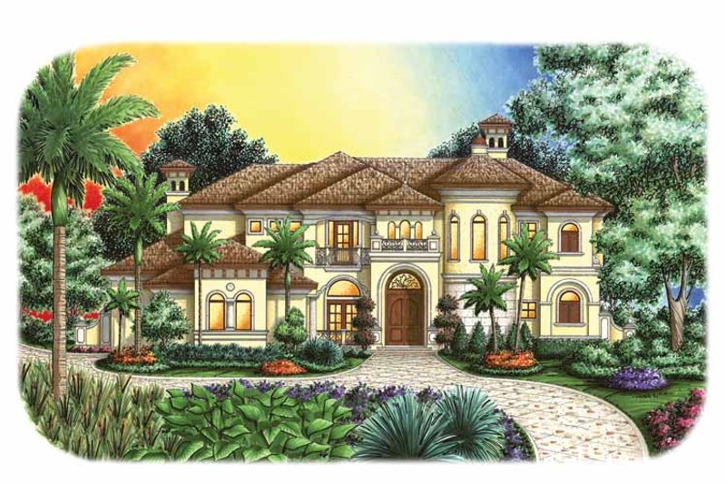 Dream House Plan - Exterior - Front Elevation 3 for Mediterranean House Plan #1017-108 - 4 bed, 4.5 bath