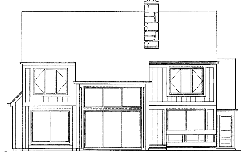 Home Plan - Exterior - Rear Elevation for Contemporary House Plan #72-863 - 3 bed, 2.5 bath